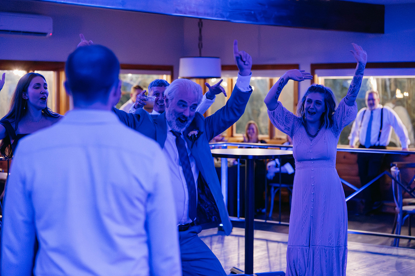 Jason and Amy celebrating — dancing / cocktail hour